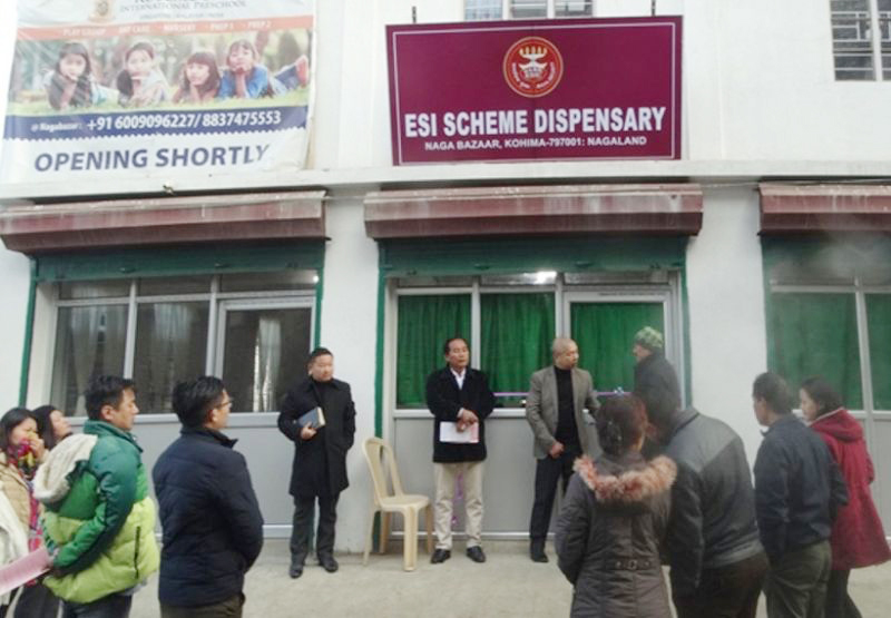 Officials during the inauguration of ESI Scheme Dispensary, Kohima located at Naga Bazaar (near KOHIMAS Hospital) on December 12. (DIPR Photo)